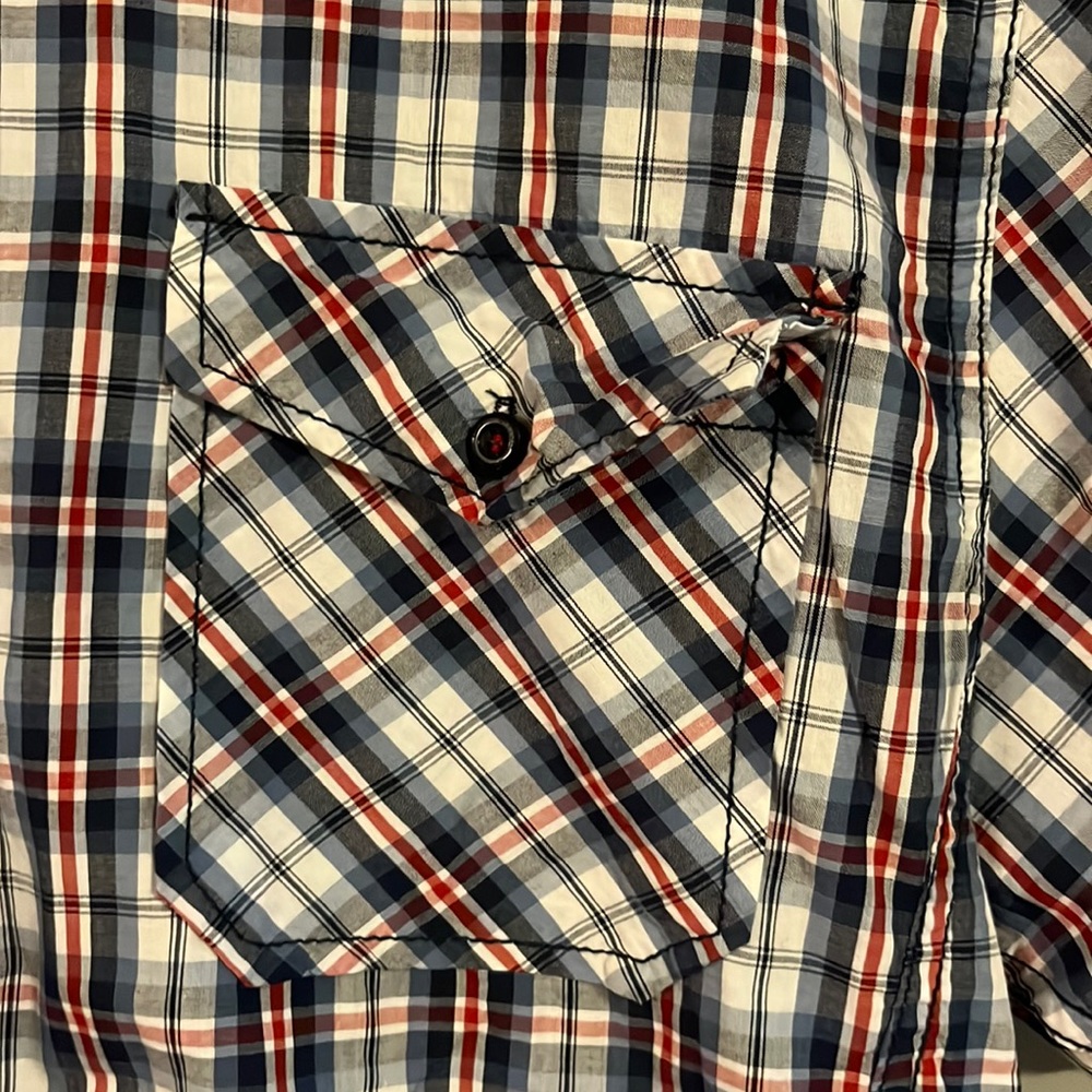 Mens Buffalo Button Down Short Sleeve Shirt Size Large - Picture 2 of 4
